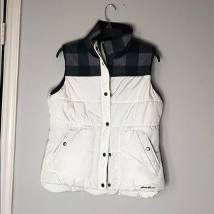 Eddie Bauer white puffer vest￼